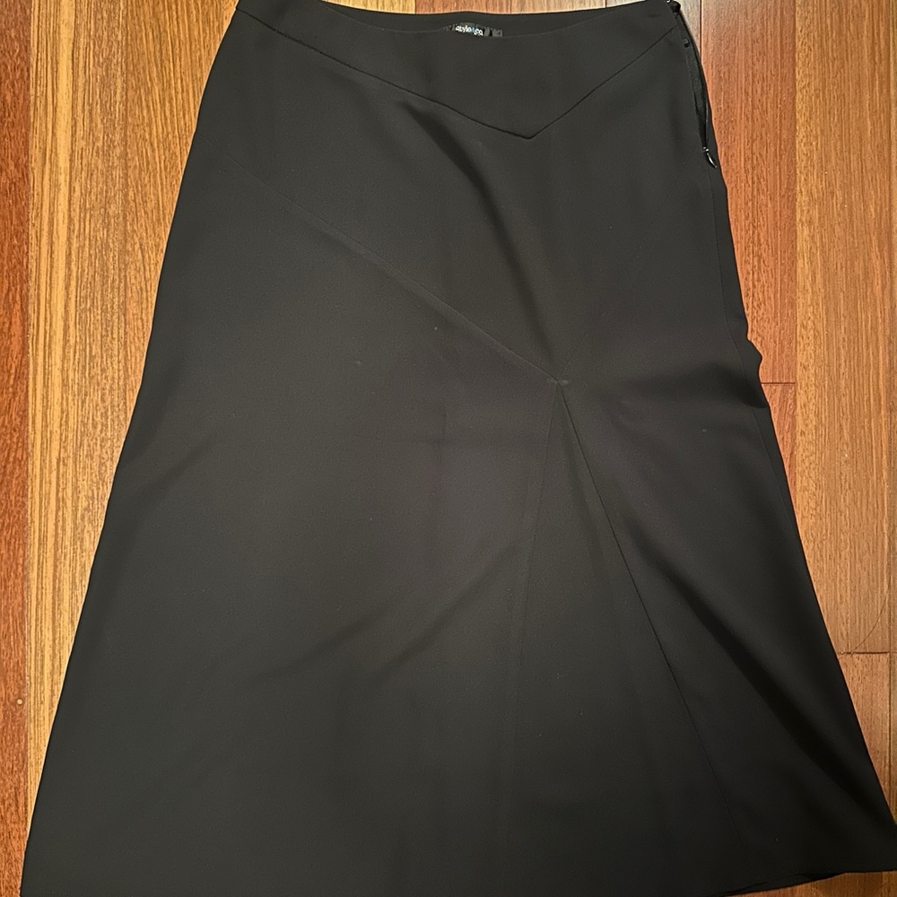 Style & Co. Black Midi A-Line Skirt